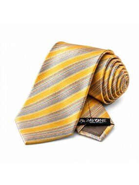 Pavone Tie Mens Silk Italian Geometric Check Pattern Made in Italy 4" Wide